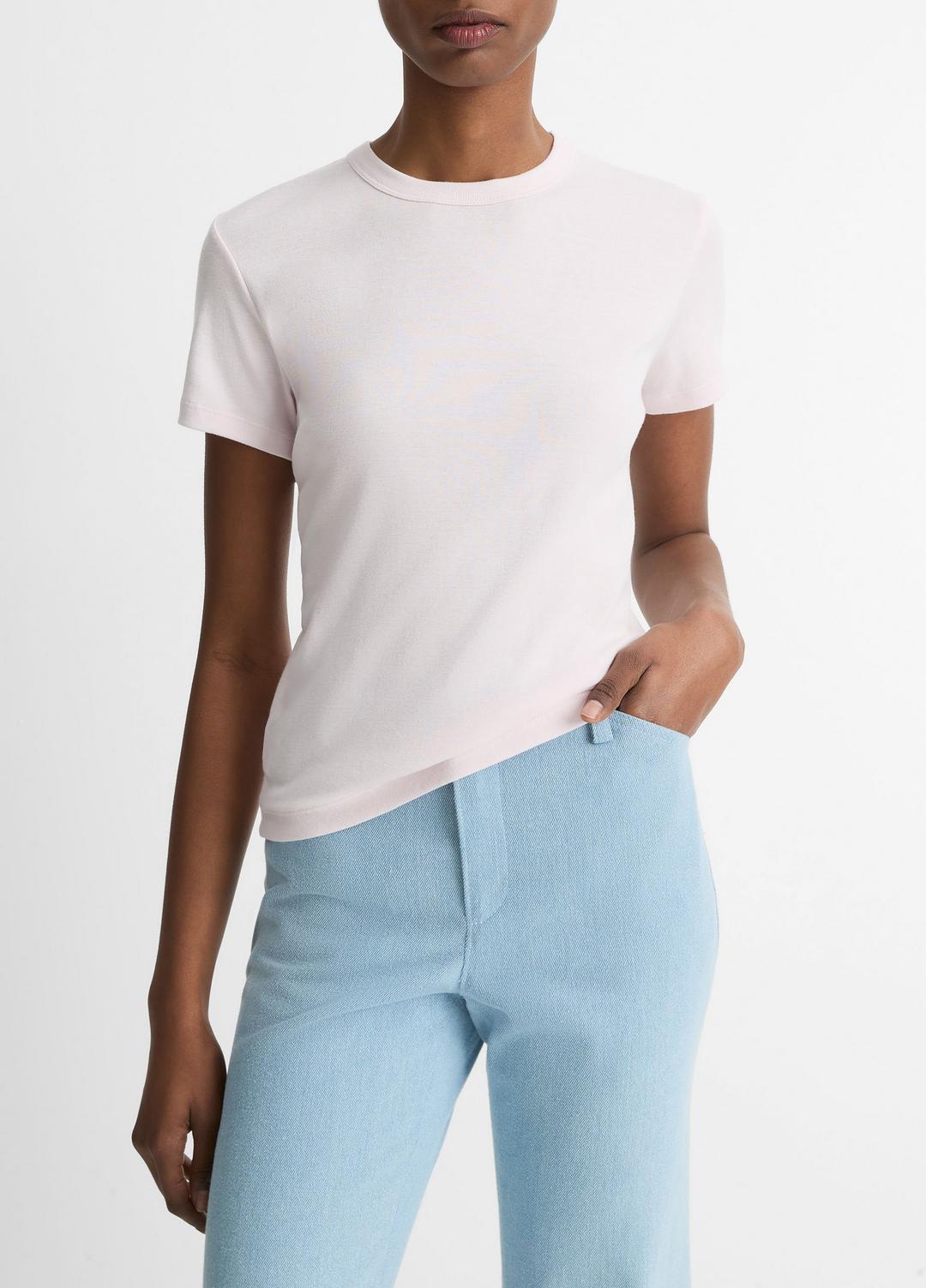 Pima Cotton-Blend '90s Shrunken T-Shirt in Shirts & Tees BALLET | VINCE Sale