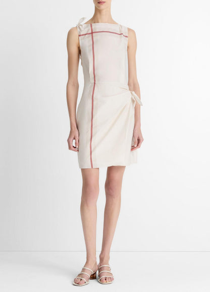 Handkerchief-Stripe Wrap Dress in Dresses & Skirts OAT SHELL/BRICK ROSE | VINCE Sale