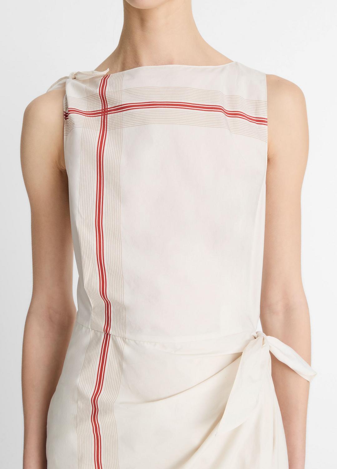 Handkerchief-Stripe Wrap Dress in Dresses & Skirts OAT SHELL/BRICK ROSE | VINCE Sale