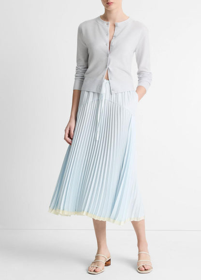 Pleated Satin Tiered Skirt in Dresses & Skirts SKY MIST | VINCE Sale