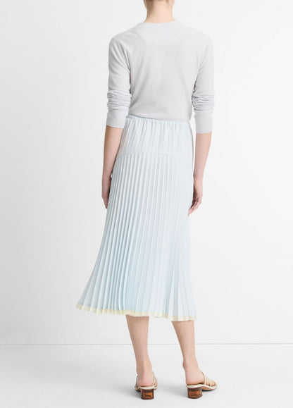 Pleated Satin Tiered Skirt in Dresses & Skirts SKY MIST | VINCE Sale
