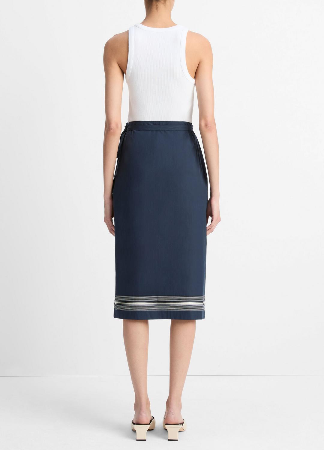 Handkerchief-Stripe Straight Wrap Skirt in Dresses & Skirts COASTAL BLUE/PALE CANYON | VINCE Sale