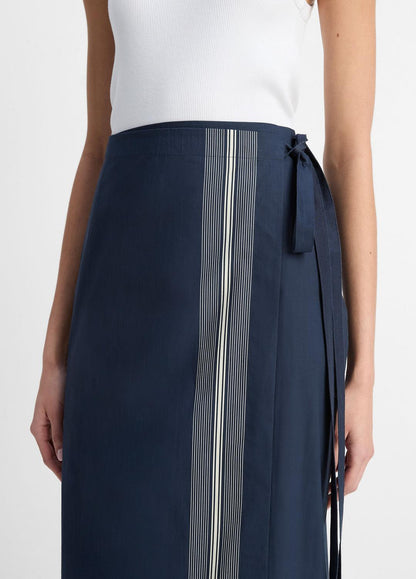 Handkerchief-Stripe Straight Wrap Skirt in Dresses & Skirts COASTAL BLUE/PALE CANYON | VINCE Sale