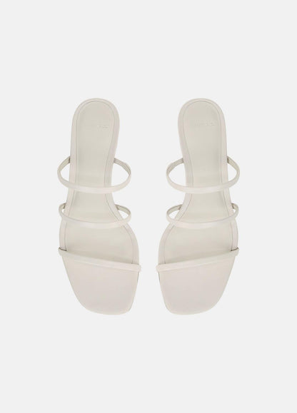 Palm Springs Leather Heeled Sandal in Shoes WHITE STONE | VINCE Sale