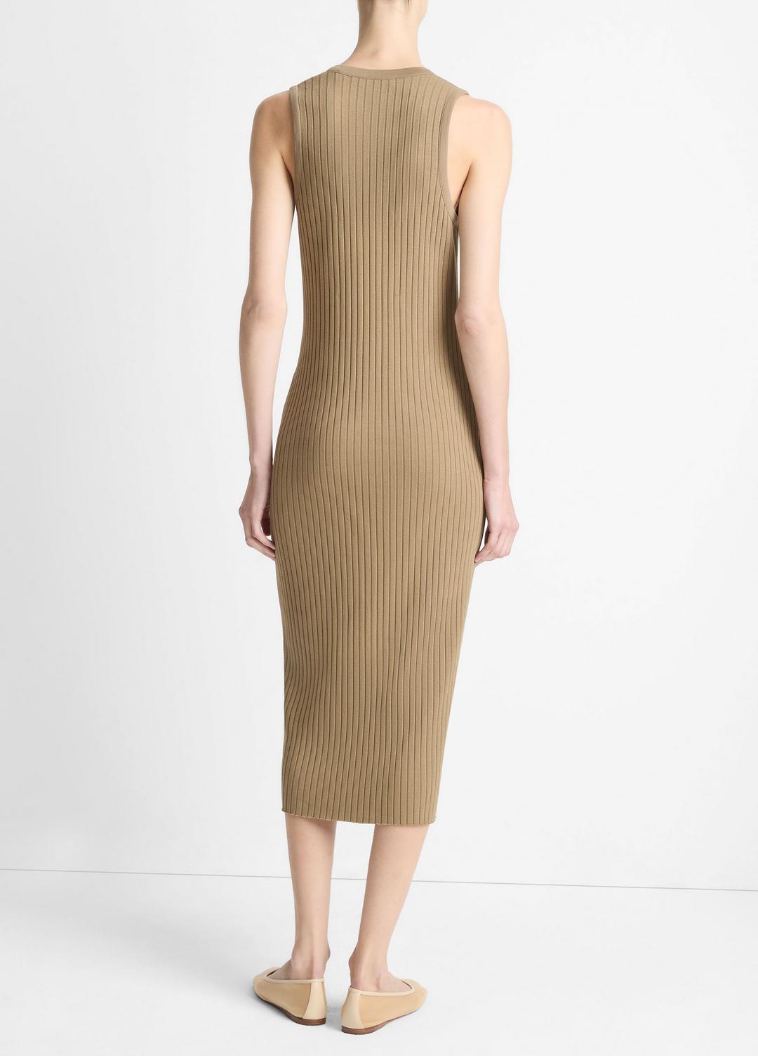 Ribbed Cotton-Blend Button-Front Dress in Dresses & Skirts TAPENADE | VINCE Sale