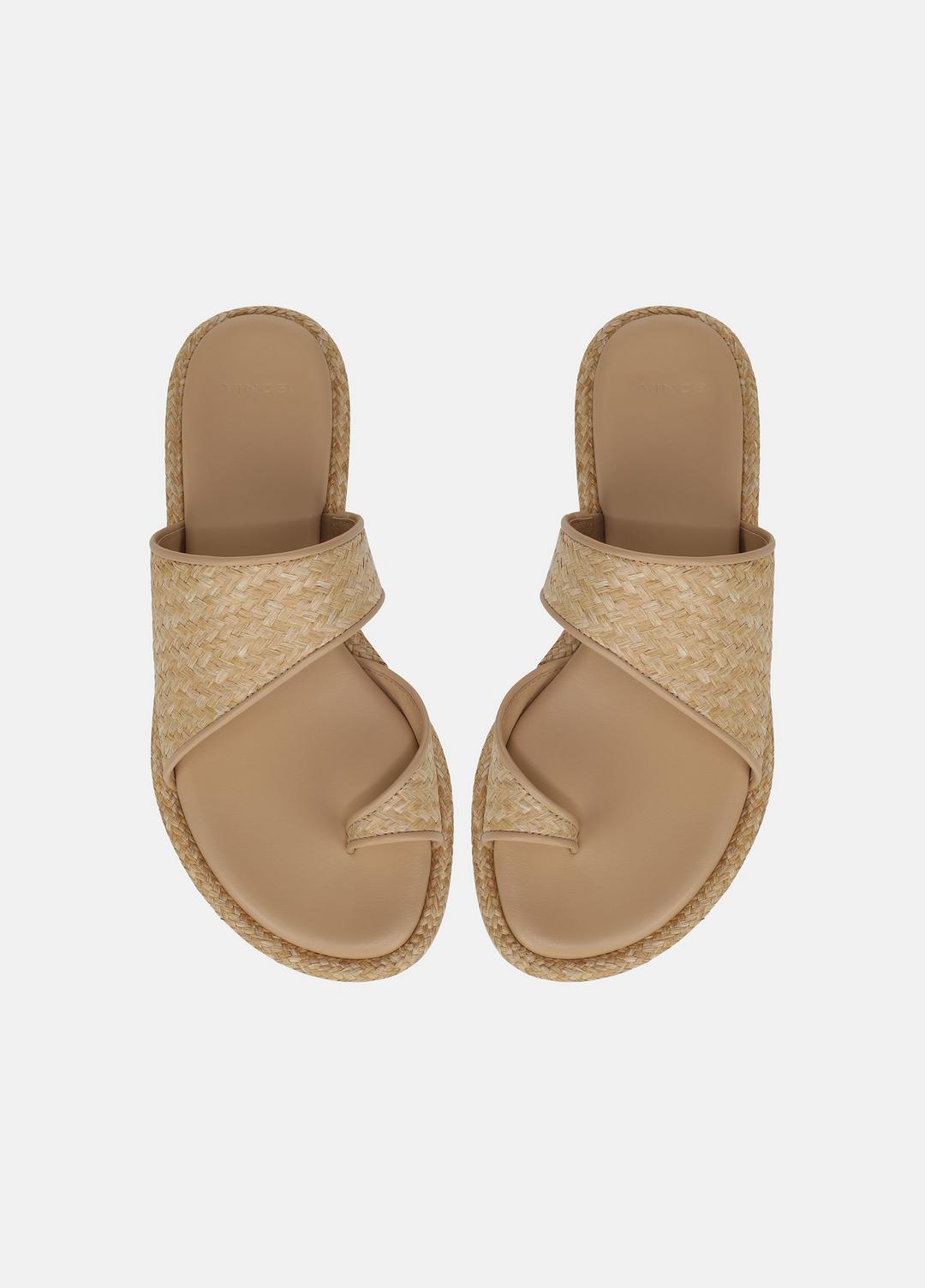 Lukas Raffia Sandal in Shoes TOASTED WHEAT | VINCE Sale