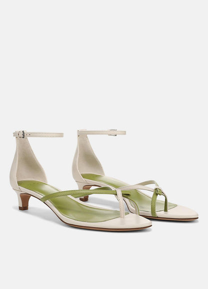 Siri Leather Heeled Sandal in Shoes FLAX/HERBARIA | VINCE Sale