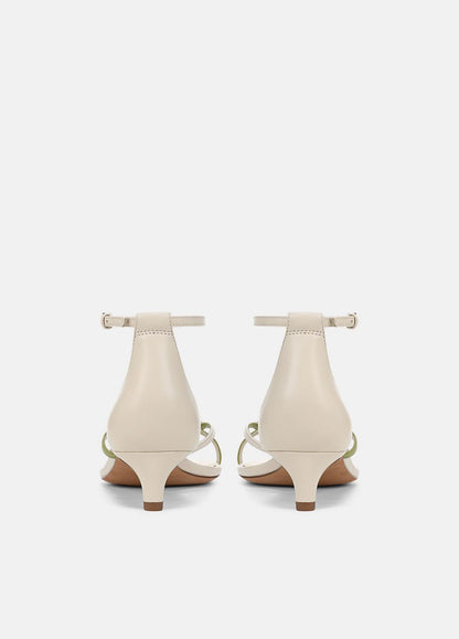 Siri Leather Heeled Sandal in Shoes FLAX/HERBARIA | VINCE Sale
