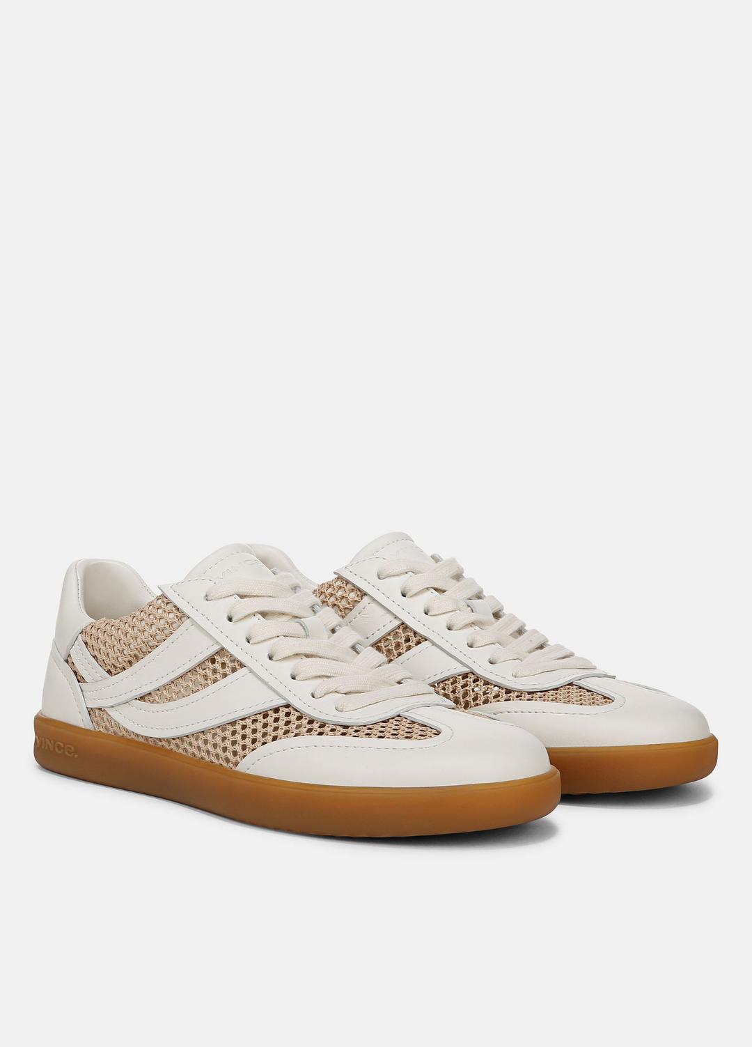 Oasis Netting & Leather Sneaker in Shoes MILK/MACADEMIA | VINCE Sale
