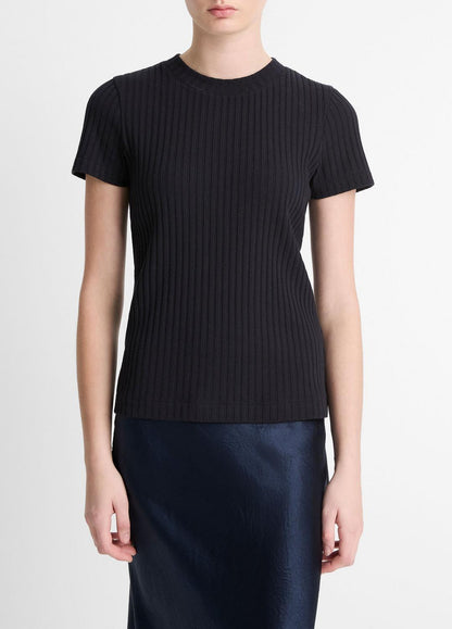 Ribbed Cotton-Blend Top in Shirts & Tees COASTAL BLUE | VINCE Sale