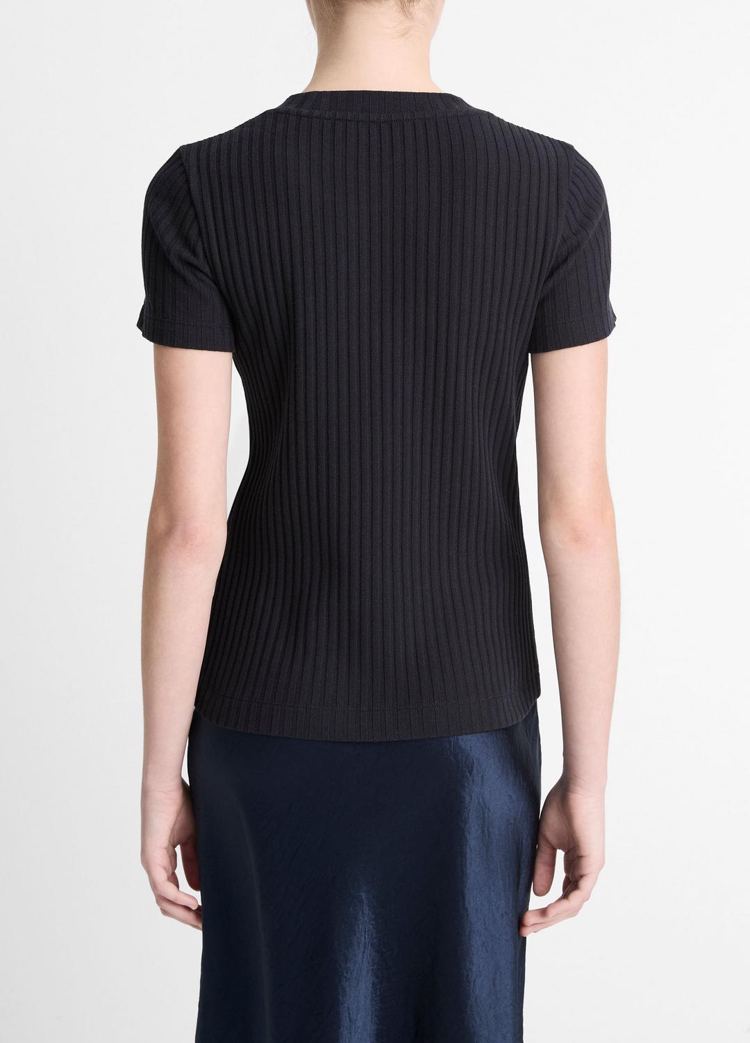 Ribbed Cotton-Blend Top in Shirts & Tees COASTAL BLUE | VINCE Sale
