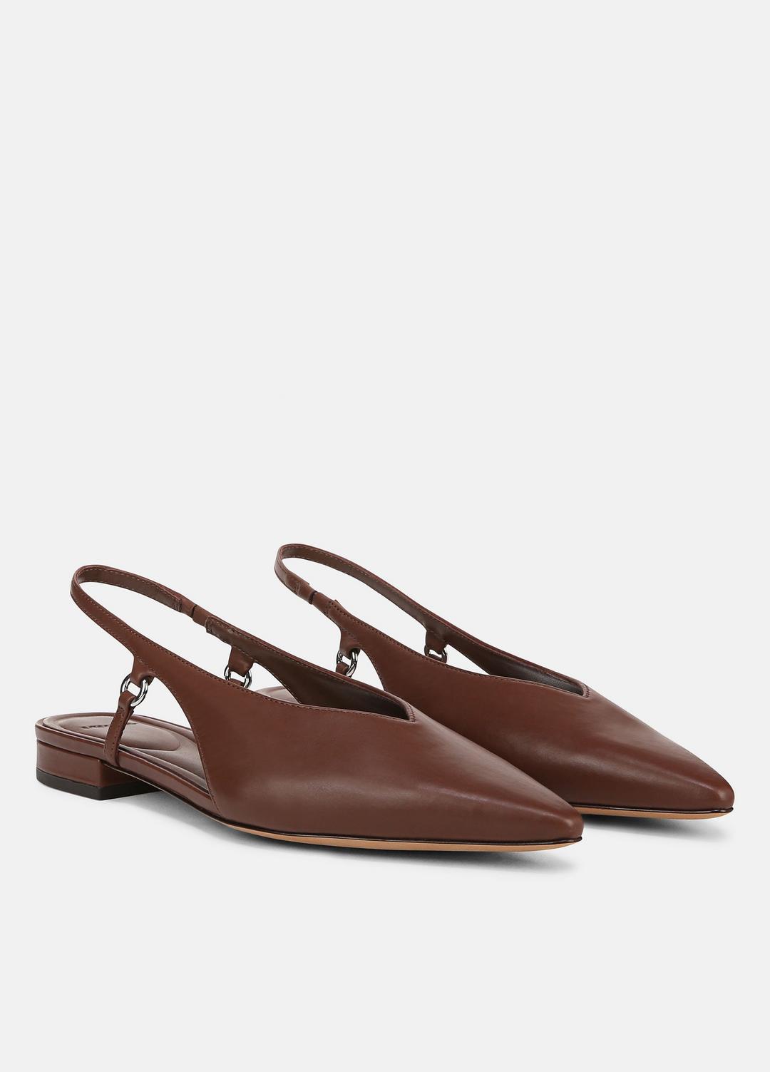Ines Leather Slingback Flat in Shoes COFFEE | VINCE Sale