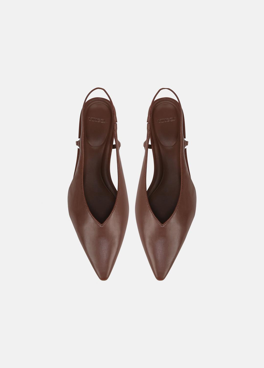 Ines Leather Slingback Flat in Shoes COFFEE | VINCE Sale
