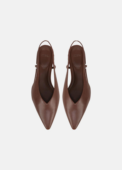 Ines Leather Slingback Flat in Shoes COFFEE | VINCE Sale