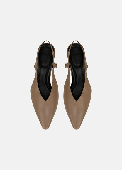 Sabrina Leather Slingback Kitten Heel in Shoes SAND SHELL | VINCE Sale