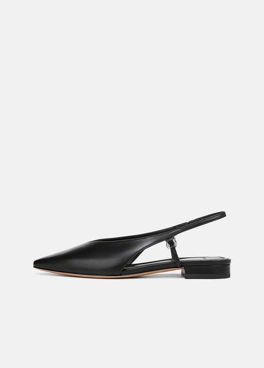 Ines Leather Slingback Flat in Shoes BLACK | VINCE Sale