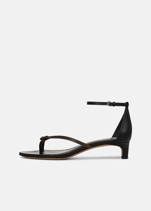 Siri Leather Heeled Sandal in Shoes BLACK/NUTWOOD | VINCE Sale
