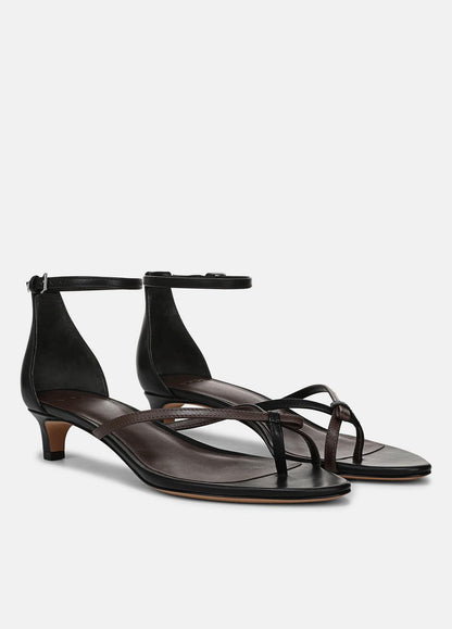 Siri Leather Heeled Sandal in Shoes BLACK/NUTWOOD | VINCE Sale