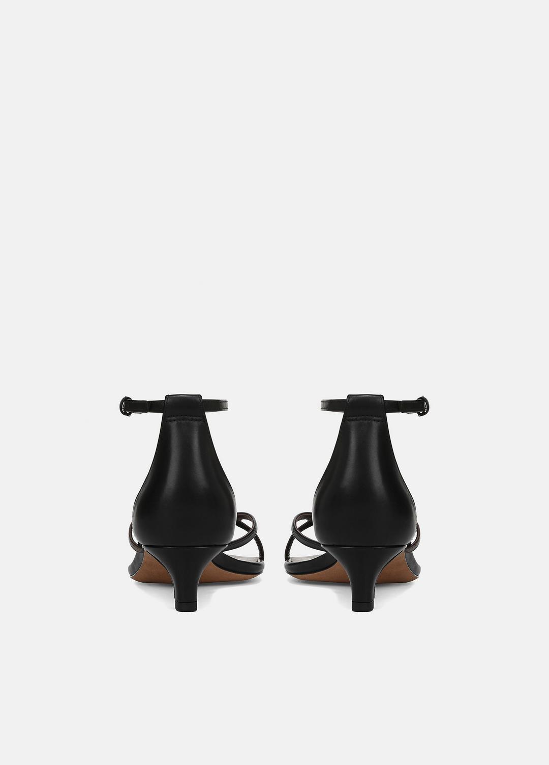Siri Leather Heeled Sandal in Shoes BLACK/NUTWOOD | VINCE Sale